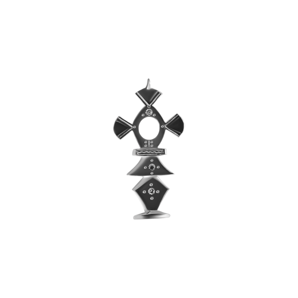 Tuareg Kreuz aus Silber Nr. 3 mit Halskette (Onix)